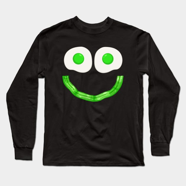 Green Eggs Ham Smile Face Brunch Breakfast Long Sleeve T-Shirt by slawers